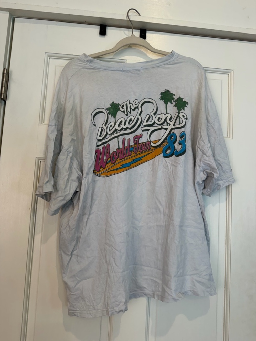 Daydreamer White Graphic Tee with Green Palm Trees - Picture 6 of 6